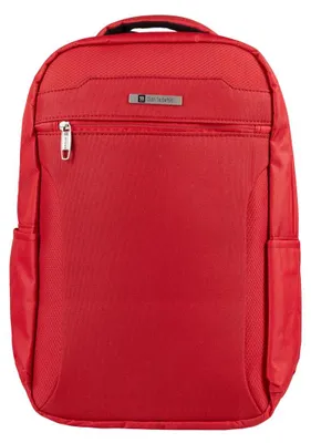 Obrázek produktu pro Červený cestovní batoh, rozměry 40x20x25 cm, vhodný jako příruční zavazadlo, s madlem a úchytem na kufr