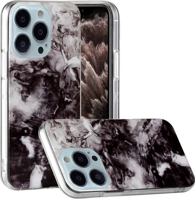 Produktbild von CLM-Tech Hülle kompatibel mit Apple iPhone 13 Pro Max - TPU Silikon-Hülle Case Schutzhülle Handyhülle - Marmor, schwarz weiß mehrfarbig