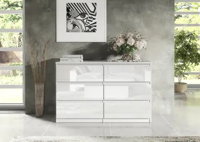 Produktbild von Funktionale Kommode 120 cm mit 6 Schubladen und viel Stauraum