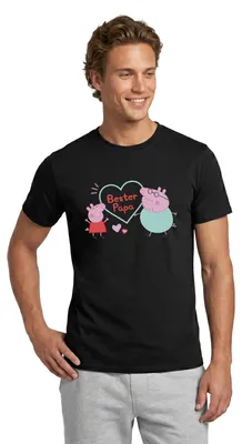 Produktbild von Spreadshirt Peppa Pig Design Bester Papa Mit Peppa & Papa Wutz Männer T-Shirt, XL, Schwarz