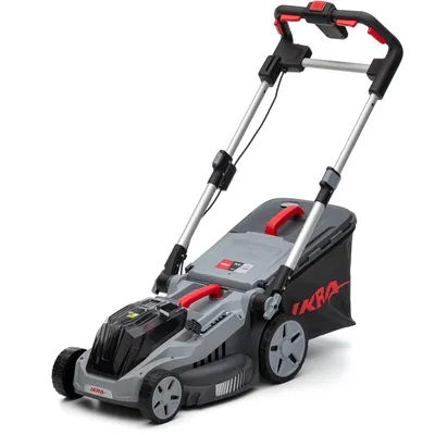 Productafbeelding van IKRA accu-grasmaaier IB-LM 38 | 36V Bosch-systeem | 38 cm maaibreedte | 5 snijhoogtes (30–75 mm) | Mulchkit | 42 liter opvangbak | zonder accu en oplader