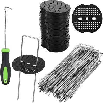 Produktbild von 50 Stück Bodenanker, U-förmige Erdspieße 150x40mm, für Garten, Kunstrasen, Camping