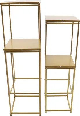 Zdjęcie produktu dla 4 * Ślubny łuk ślubny kwiatowy stojak podłogowy łuk ślubny metalowy złoty 80CM