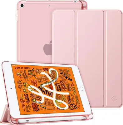 Produktbild von Fintie Hülle mit Pencil Halter für iPad Mini 5 2019 - Ultradünne Superleicht Schutzhülle mit transparenter Rückseite Abdeckung mit Auto Schlaf/Wach für 2019 iPad Mini (5. Generation), Roségold