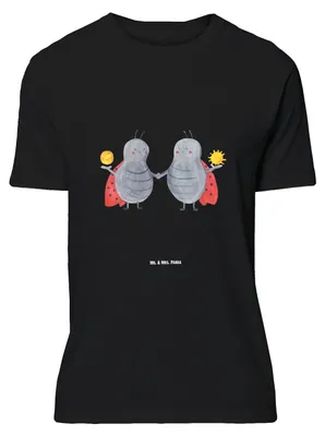 Produktbild von Mr. & Mrs. Panda Größe M T-Shirt Sternzeichen Zwilling - Schwarz - Geschenk, mit Spruch, Herren, Glückskäfer, Marienkäfer, Zwillingsschwester, Zwillinge, Shirt, Tshirt