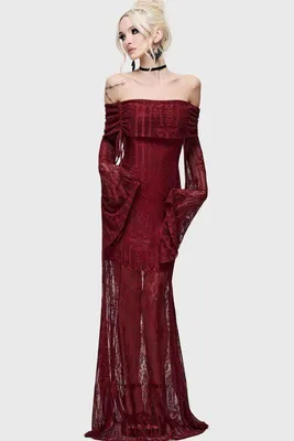 Produktbild von Killstar Langes Kleid Damen Cathedral Gardens - Cathedra Maxi Dress (Red) rot M