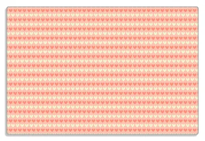 Produktbild von Wallario Frühstücksbrettchen aus Glas 20 x 30 cm mit rutschfesten Füßen, Motiv Muster Herzen in beige und rot