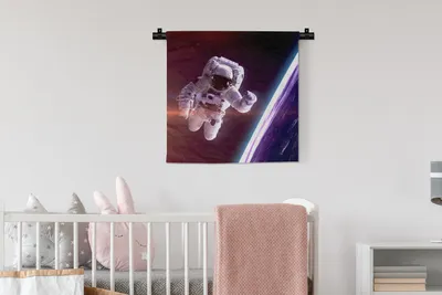 Produktbild von MuchoWow® Wandteppich Wandbehang Weltraum - Erde - NASA - Jungen - Kinder - Kinder 60x60 cm Tapisserie Dekoration Wandtuch - Dekorationen - Wand Decke