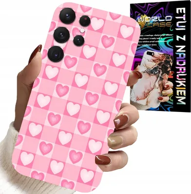 Obrázok produktu pre Puzdro Pre Samsung Galaxy S24 Ultra - Hearts Check Pink Case + Glass