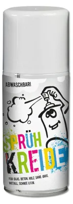 Produktbild von Sprühkreide 150 ml weiß abwaschbar für Glas Holz Beton Gras Schnee