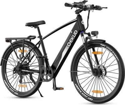 Produktbild von 27.5'' E-Bike, Elektrofahrrad Trekkingrad e-City Fahrrad Qekud mit 36V Lithium Batterie, 250W Motor, EU-konformes Schwarz