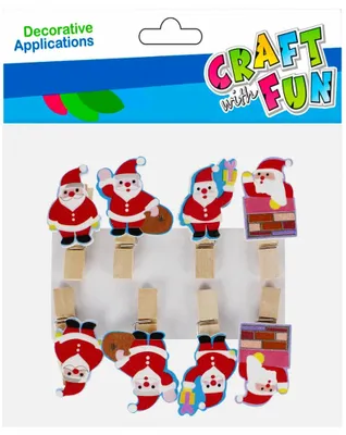 Produktbild von Dekoratives Ornament Weihnachtsmann Weihnachten Wäscheklammern 8 Stück Craft with Fun 521587