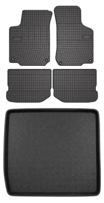 Productafbeelding van Rubberen automatten + kofferbakmat voor Skoda Octavia I 1996-2004 (stationwagen) – 5-delig, zwart, op maat – Wielganizator SolidPRO