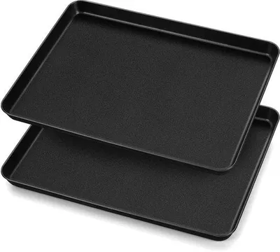 Productafbeelding van Unyqoos® Bakplaatset (2 stuks) met antiaanbaklaag, 40,5 x 30,5 x 2,5 cm – Ovenbakplaten voor gemakkelijk bakken