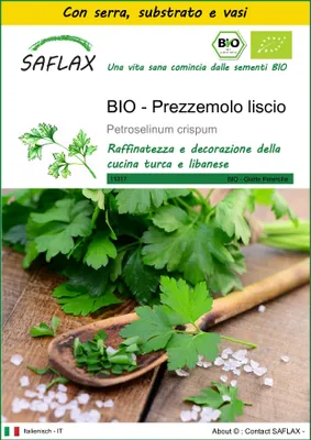 Immagine prodotto di SAFLAX Insieme di coltivazione -- Prezzemolo liscio - 600 semi - Petroselinum