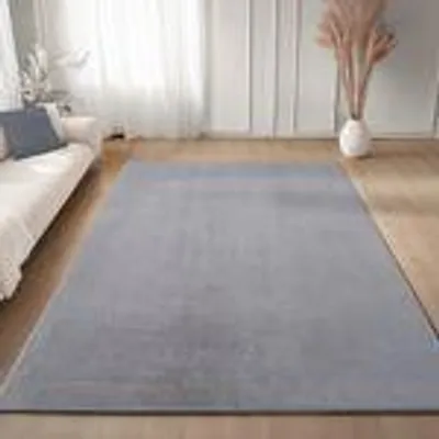 Produktbild von Carpettex Teppich Kurzflor, Einfarbig, Waschbar, Rutschfest, Für Wohnzimmer, Schlafzimmer,Kinderzimmer, Größe: 200 x 280 cm, Farbe: Silber