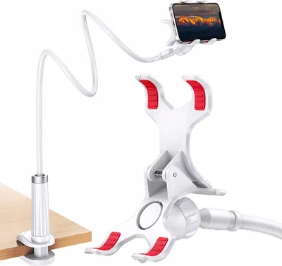 Produktbild von Ugreen Univerzálny držiak Stojan na mobilný telefón Držiak na tablet (do šírky 12 cm) Trojnožka Lenivý držiak s flexibilným ramenom biely (30488 LP113)