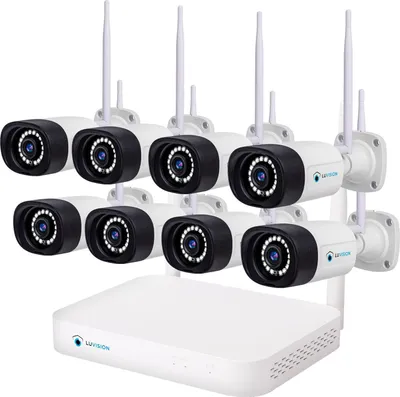 Produktbild von LUVISION WLAN Funk Video Überwachungssystem KI NVR 5MP Nachtsicht Farbe Mikrofon Wifi6