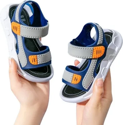 Produktbild von Kinder Sandalen Jungen Kindersandalen Sommerschuhe Strandschuhe Denver Blau Gr.35