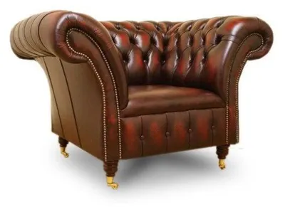 Zdjęcie produktu dla Designerska sofa Chesterfield fotel kanapa skórzana luksusowa kanapa tekstylna 1-osobowa #210