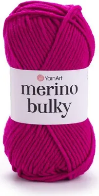 Produktbild von YarnArt Merino Bulky 8041 Fuchsia – Weiche & Warme Wolle für Stricken & Häkeln