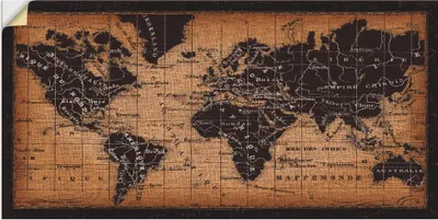 Produktbild von ARTland Wandbild, selbstklebend Alte Weltkarte Größe: 40x20 cm