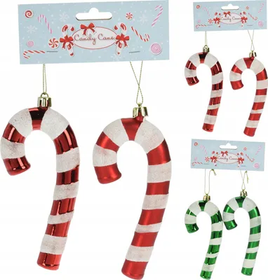 Productafbeelding van Kerstboomornamenten, suikerstokjes, 2 stuks, 13 cm