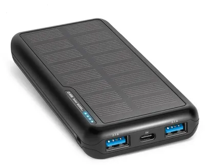 Produktbild von SBS Solar Powerbank 10.000mAh USB/USB-C schwarz