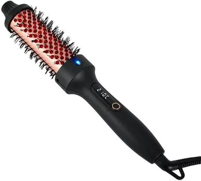 Produktbild von Dreifach-Stylingkam, intelligent nach innen krüllen, Haarfreundlich, für Pony-Styling, tragbar, Anti-Verbrühung, schwarzer Infrarot.