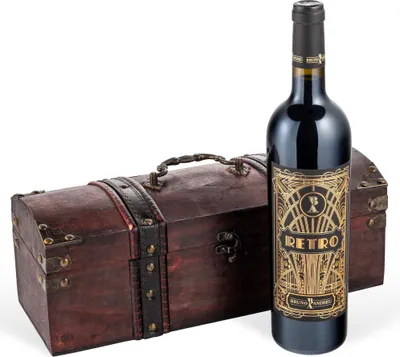 Produktbild von RETRO in Antik-Style Holzkiste - Rotwein, Frankreich, Cabernet Sauvignon trocken (0,75 l)