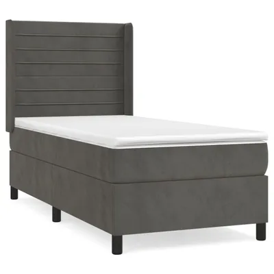 Immagine prodotto di vidaXL Letto a molle con materasso grigio scuro 100x200 cm in velluto