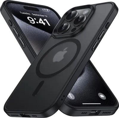 Two black iPhone cases are shown, one in the foreground and one in the background, with the Apple logo visible on the back of the foreground case.