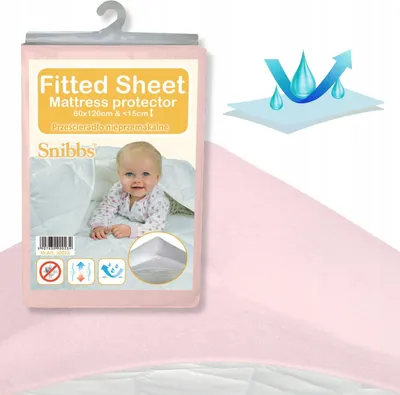 Zdjęcie produktu dla Prześcieradło wodoodporne Snibbs różowe 60x120 cm T-SNI-100232