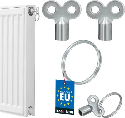 Produktbild von KOTARBAU® 2er Set Entlüftungsschlüssel für Heizkörper Heizungsentlüftungsschlüssel Vierkantschlüssel Entlüftungsschlüssel mit Schlüsselring ZnAl Silber