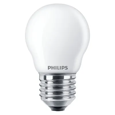 A white LED light bulb with a silver screw base, against a white background.