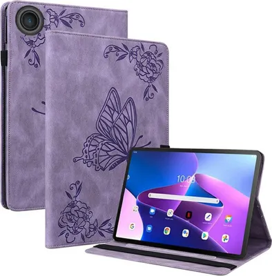 Produktbild von Lenovo Tab 10.1 TB311FU Hülle - Coverup Schmetterling & Blumen Klapphülle - Violett