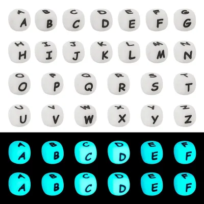 Image de 52 perles en silicone lumineuses blanches pour la création de bijoux personnalisés