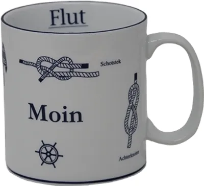 Produktbild von Moin Becher mit Seemannsknoten groß Knotenbecher Jumbobecher Kaffeebecher