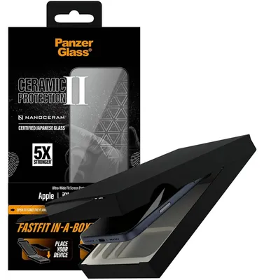 Image de Protection d'écran en verre trempé PanzerGlass pour iPhone 17 Pro Max | Adhésion ultra-large avec système d'installation FASTFIT intégré