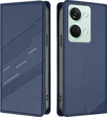 Produktbild von Hülle für OnePlus Ace 2V / Nord 3, Kunstleder Brieftaschen Handyhülle mit Kartenfach und Standfunktion Blau