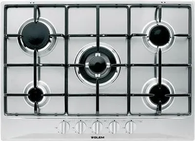 Immagine prodotto di Glem Gas P5GFXV piano cottura Nero Acciaio inox Da incasso 70 cm 5 Fornelli