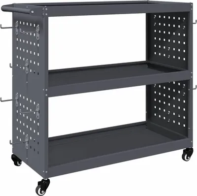 Obrázok produktu pre Kovový vozík na náradie s poličkou Antracit 75 x 35 x 73 cm