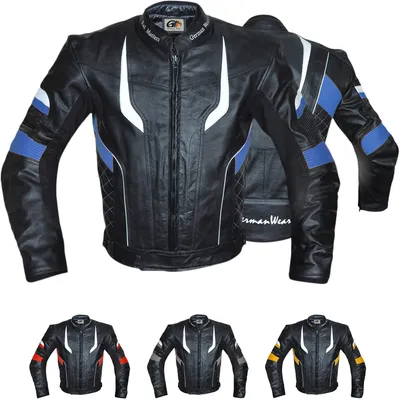 Produktbild von Motorradjacke Motorrad Lederjacke Kombijacke, Größe:48/S, Farbe:Blau