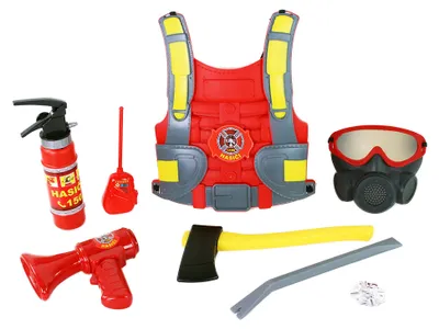 Produktbild von Feuerwehr-Spielzeug Feuerlöschset mit Wasser-Feuerlöscher und batteriebetriebenem Megaphon