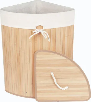 Immagine prodotto di Cesto per biancheria ad angolo con coperchio ARCO, bambù, 60 l