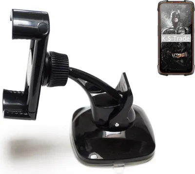 Produktbild von K-S-Trade kompakte Handy-Halterung Windschutzscheibe kompatibel mit Cubot KingKong 5 Pro Armaturenbrett schwarz Autohalterung KFZ Halter