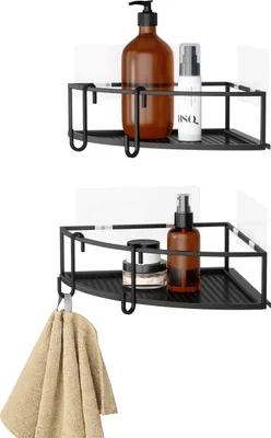 Produktbild von Umbra Cubiko Eckregal zum Kleben Schwarz 2er Set