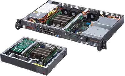 Productafbeelding van Supermicro SuperServer 5019D-4C-FN8TP, Intel® SoC, BGA 2518, Intel® Xeon® Scalable, Intel® Xeon®, DDR4-SDRAM, 16GB, 32GB, 64GB, 128MB
