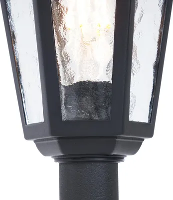 Produktbild von Qazqa Klassisch außen Laterne für den Garten - New Haven Hammered - Schwarz, max. 15W, Geeignet für LED, 122cm, IP44, R