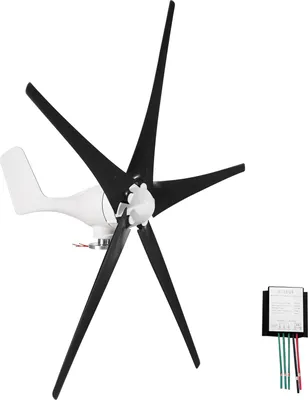 Produktbild von Windturbinengenerator-Kit, 400 W, 12 V, mit 5/6 Fluegeln, Hybrid-Laderegler, 2,0 m/s Startwindgeschwindigkeit, Windkraftgenerator fuer Aussenposten, meteorologische Kommunikation, Basisstationen, Autobahnen